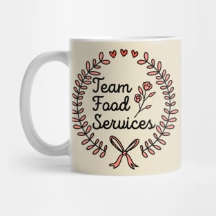 Elegant Team Food Services Floral Wreath Design Mug